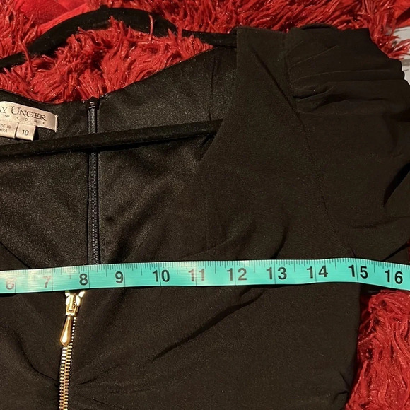 Kay Unger Newyork Black  Elegant cocktail Dress Sz 10 - Picture 8 of 11